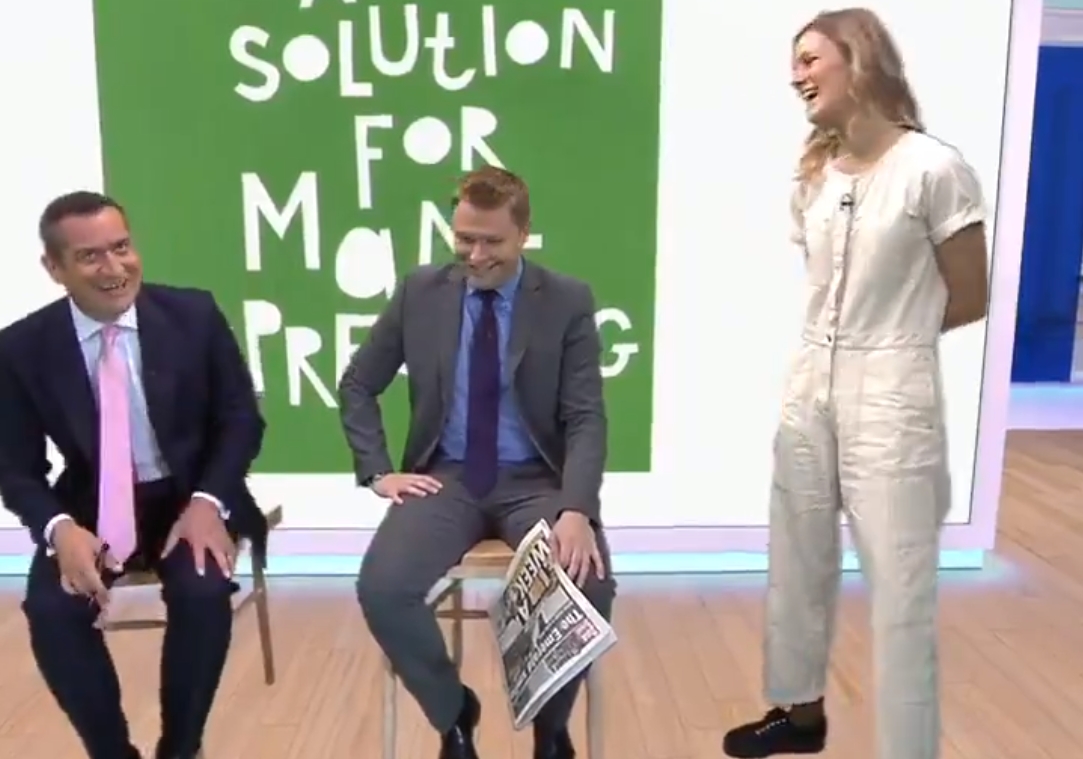 Tv Host Tries Out The Anti Manspreading Chair And He Might Not Be Able