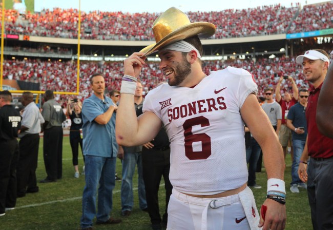 baker mayfield college lesson running cops