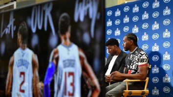 A Lakers Fan Heckled Paul George And Kawhi Leonard During Clippers Mural Unveiling