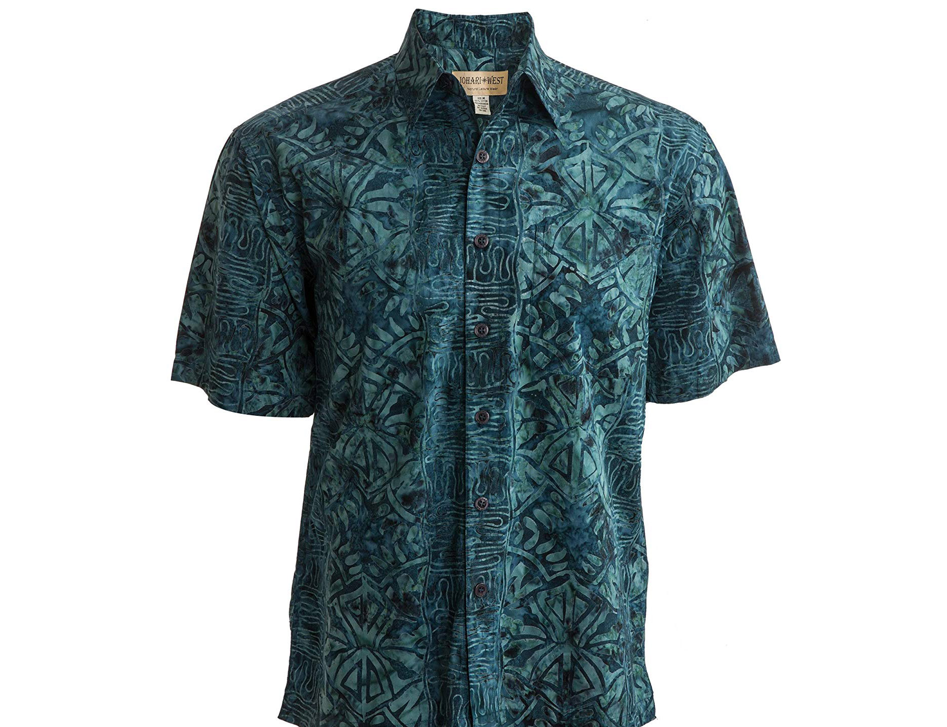 Johari West Geometric Sunset Hawaiian Batik Tropical Cotton Shirt ...