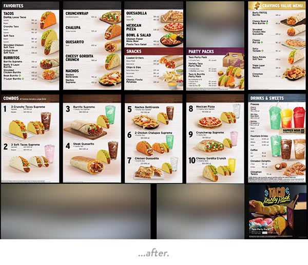 New Taco Bell menu and combo meals as the Mexican fast food restaurant removes nine menu items.