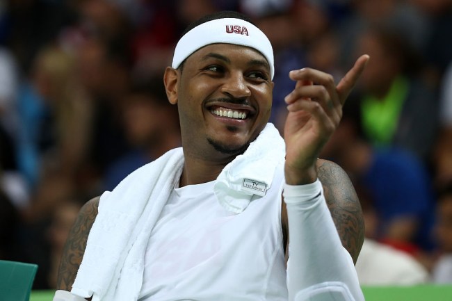 carmelo anthony working out with nets