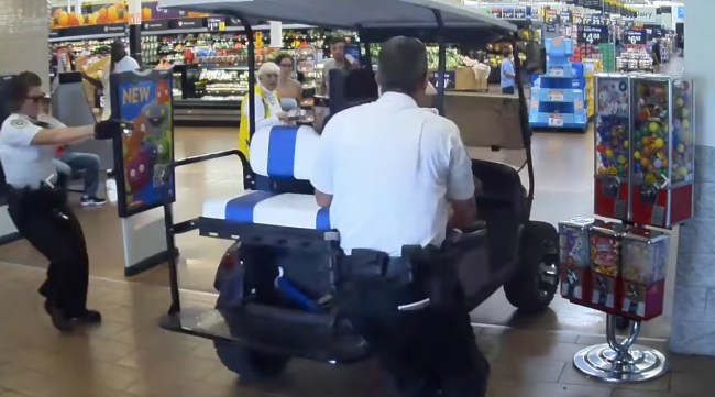 Florida Man Drives Golf Cart Into Walmart Hits People Cash Register