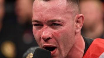 Colby Covington Gets Crushed By The Internet For Making Tasteless Joke About Matt Hughes Getting Hit By A Train During Postfight Interview At UFC Newark