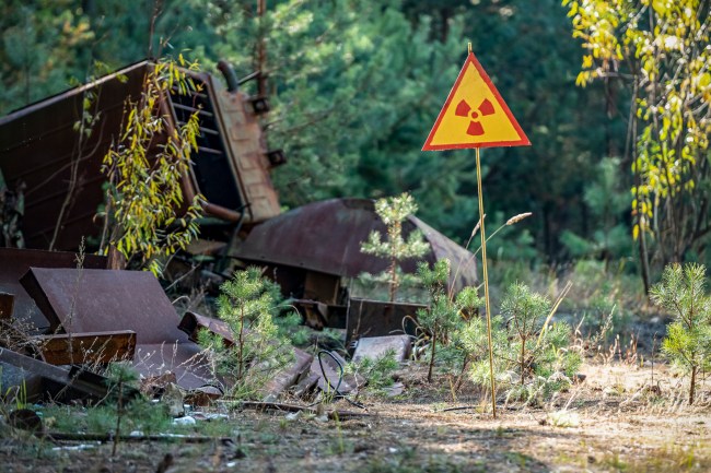 Chernobyl radioactive sign