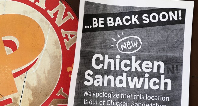 Man Files Lawsuit Against Popeyes Over Sold-Out Chicken Sandwich