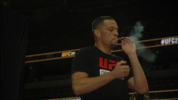 I Watched Nate Diaz Light Up A CBD Joint At The UFC 241 Open Workouts