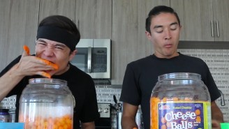 Matt Stonie’s ‘Cheese Ball Barrel Challenge’ Is 4,200 Calories Of Orange-Fingered Insanity