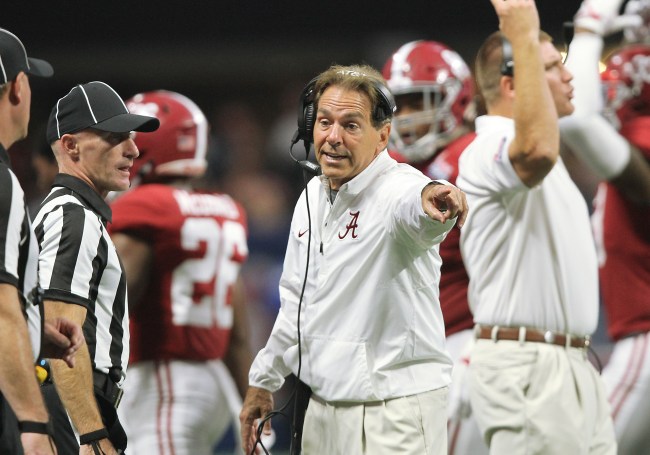 Alabama coach Nick Saban got quite the punishment from his wife after she saw how many F bombs he dropped on refs