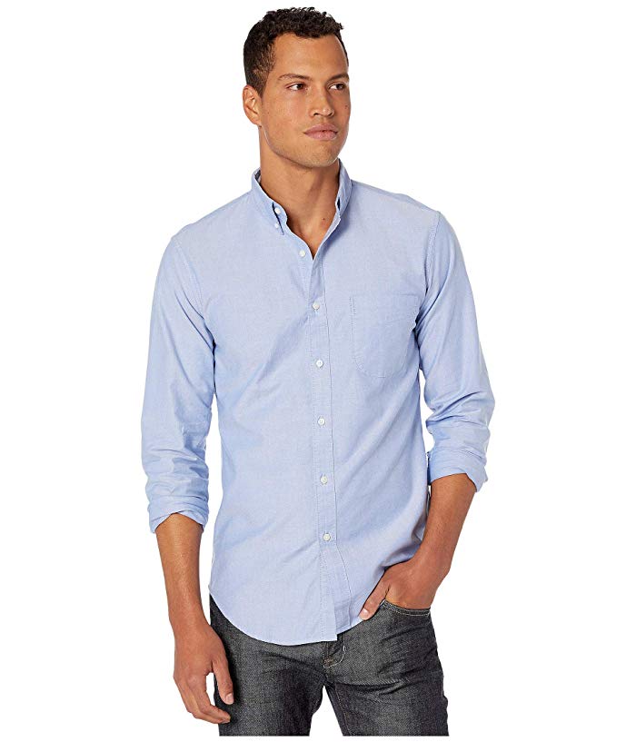 slim american pima cotton oxford shirt with mechanical stretch