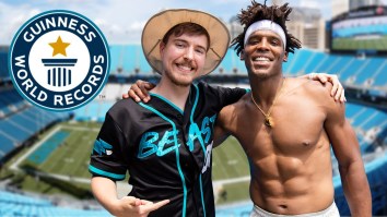 Watch Cam Newton Set 3 Football-Related Guinness World Records, Including A New Mark For One-Handed Catches