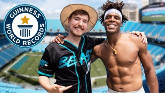 Watch Cam Newton Set 3 Football-Related Guinness World Records, Including A New Mark For One-Handed Catches