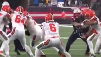 The Internet Mocks Baker Mayfield After He Commits One Of The Worst Turnovers In NFL History Vs Patriots