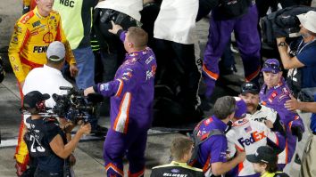 NASCAR FIGHT: Joey Logano And Denny Hamlin Throw Punches On Pit Road At Martinsville