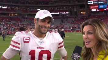 Jimmy Garoppolo Appears To Shoot His Shot At Erin Andrews After Niners Go 8-0 By Beating Arizona Cardinals On ‘TNF’