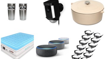 Woot Daily Deals: YETI Tumblers, Ring Spotlight Security Cam, Inflatable Airbed, Cast Iron Casserole