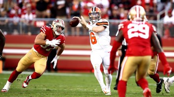 Video Surfaces Of Baker Mayfield During Pregame With The 49ers And What Exactly Is Richard Sherman So Upset About? (Updated)