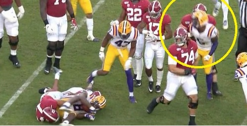 Alabama's Landon Dickerson Delivers Dirty Cheap Shot That Injures LSU's  Kary Vincent, Somehow Doesn't Get Ejected - BroBible