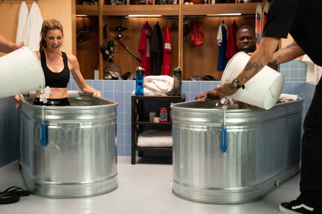Erin Andrews Joined Kevin Hart In The Ice Tub On Cold As Balls