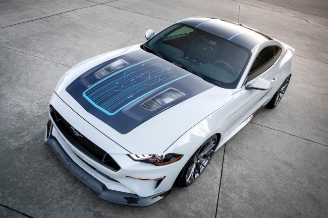 Ford Mustang Electric Car with lithium charging at SEMA.