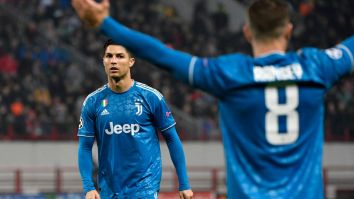 Cristiano Ronaldo Looked Like He Scored His First Free-Kick Goal For Juventus, But Then Aaron Ramsey Savagely Stole It From Him