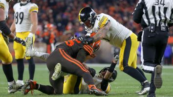 Replay Video Shows Mason Rudolph Planting His Foot In Myles Garrett’s Groin During The Brawl
