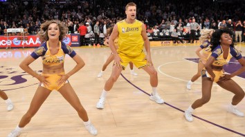 Gronk, Living His Best Life, Hopped Into The Lakers’ Halftime Show