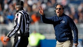 James Franklin Celebrates Penn State’s Cotton Bowl Win By Tackling His Own Player To The Ground After Gatorade Bath