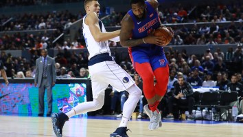Andre Drummond Gracefully Reacts To Kristaps Porzingis Dunking On His Face And Staring Him Down