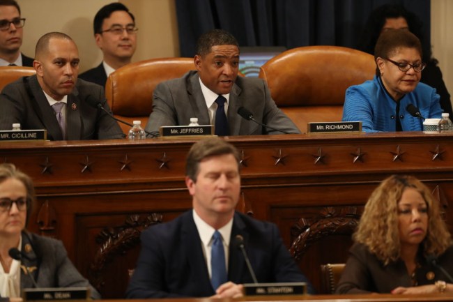 Rep. Cedric Richmond (D-LA) was caught watching golf during a President Trump impeachment hearing in the House Judiciary Committee.