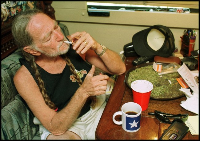 Willie Nelson smoking weed