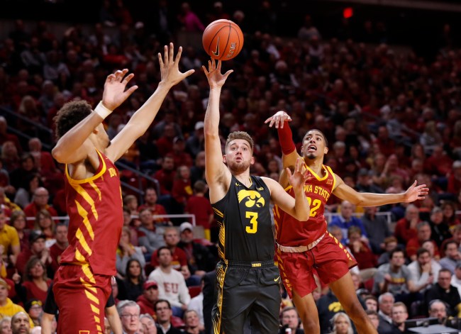 Iowa's Jordan Bohannon trolls rival Iowa State by leaving his signed shoes on their court after victory