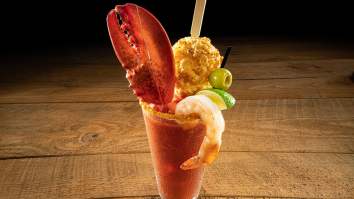 Red Lobster Has A New Bloody Mary Topped With A Lobster Claw And A Cheddar Bay Biscuit