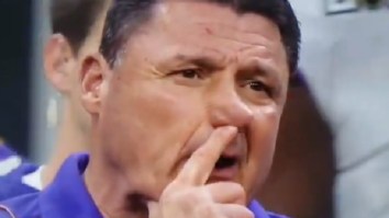 Coach O Gets Busted Picking And Eating His Boogers By ESPN Cameras Before National Championship Win