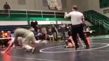 A Guy Got Arrested For Storming The Mat And Absolutely Leveling His Son’s Opponent During A High School Wrestling Match In A WILD Video