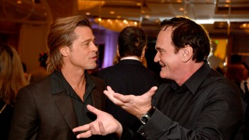 Brad Pitt Hilariously Roasts Quentin Tarantino At Awards Show, Says He’s ‘The Only Guy I Know Who Needs Cocaine To Stop Talking’