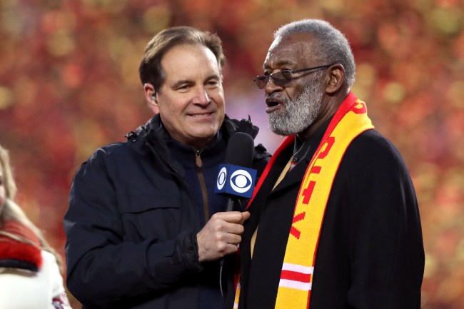 Jim Nantz described how nervous he was that Travis Kelce was planning on dropping an F-bomb during AFC Championship Game trophy celebration