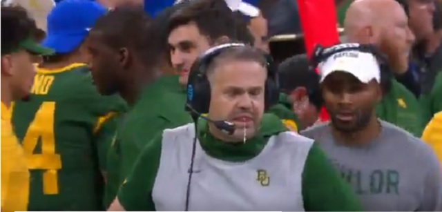 Baylor Head Coach Matt Rhule Spits On Himself During Sugar Bowl - BroBible