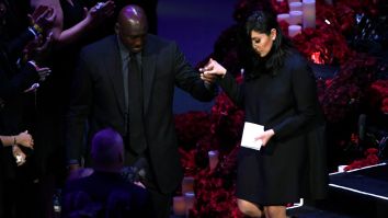 Michael Jordan Helps Vanessa Bryant Off Stage Following Her Emotional Eulogy Remembering Kobe And Gianna