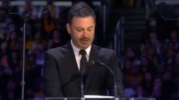 Jimmy Kimmel Gets Choked Up While Speaking At Kobe Bryant’s Farewell Celebration