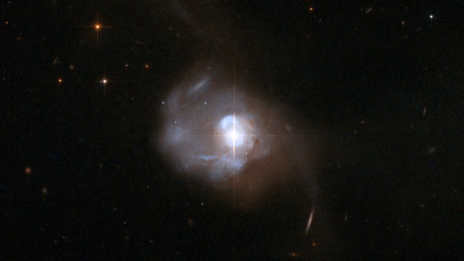 Astronomers finally found molecular oxygen beyond the Milky Way, but they had to look at a galaxy far, far away: the quasar Markarian 231, shown here in an image from the Hubble Space Telescope.
