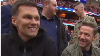 Tom Brady Appeared To Be Talking To Titans Head Coach Mike Vrabel On FaceTime While At Syracuse-UNC Game