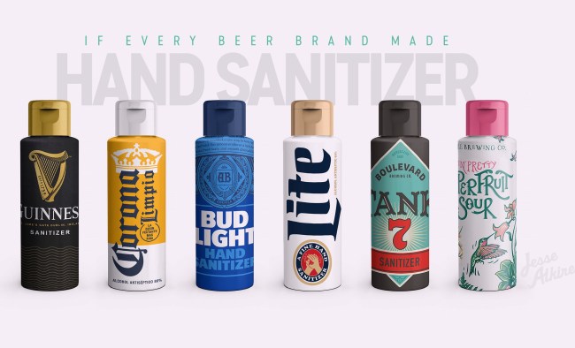 Beer companies as hand sanitizers