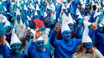 3,500 People In France Decided Dressing As Smurfs At A Massive Gathering Was More Important Than Avoiding The Coronavirus Pandemic