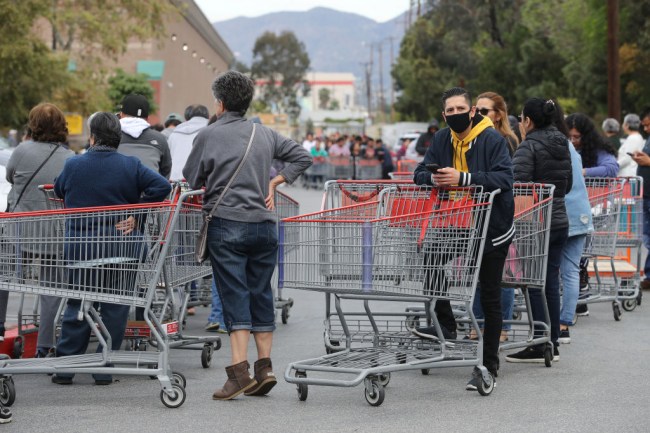 Costco and grocery stores see massive lines and brutal fights break out as panic sets in the United States.