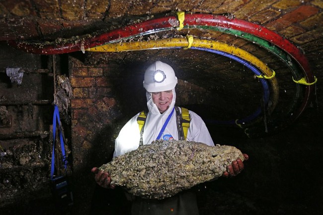 UK sewer systems get clogged from fatbergs, masses of congealed grease and fast with wet wipes and paper towels.