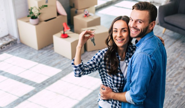 young couple buying first home
