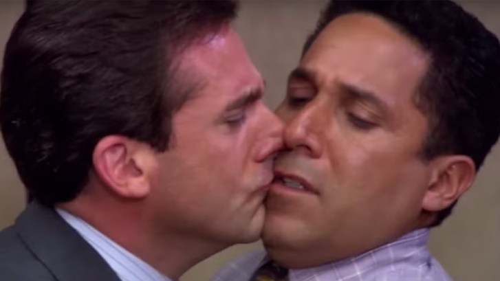 Michael kissing Oscar on The Office