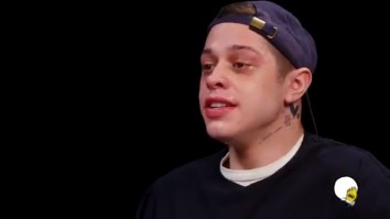 Pete Davidson Was Shaking And Tearing Up Discussing Ariana Grande And Weed While Taking The ‘Hot Ones’ Challenge