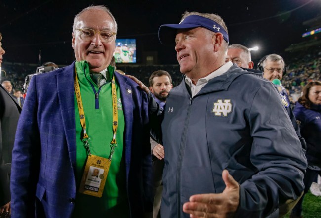 notre dame athletic director no fans college football games